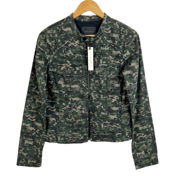 Sanctuary Women's Camo Bomber Jacket Green Brown Size S - Picture 1 of 10